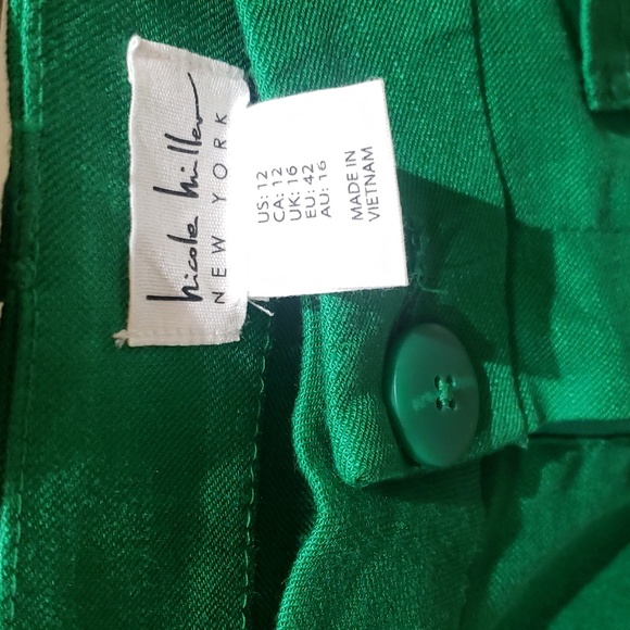 Nicole Miller Green Wide Leg Pants - Picture 6 of 11